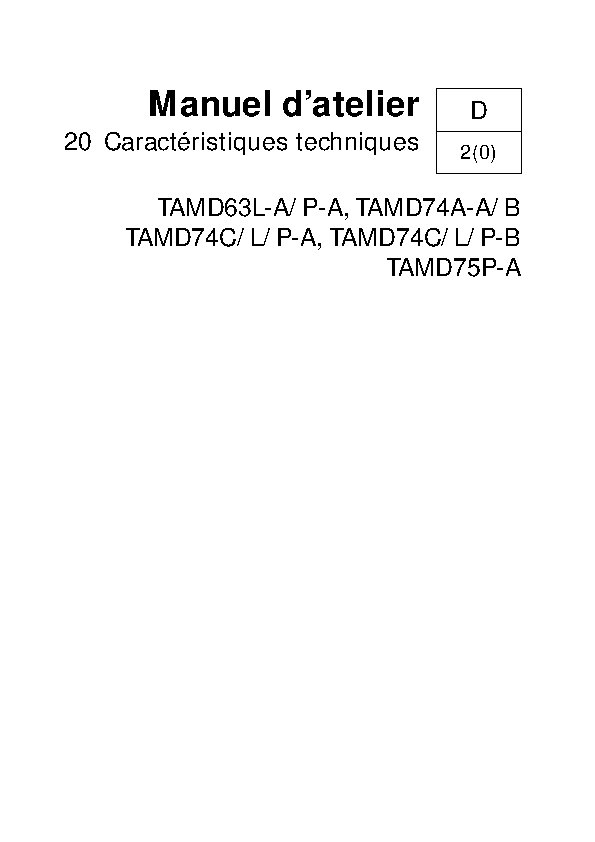 7742878 M.ATELIER D63-D74-D75 Caractéristiques Techniques